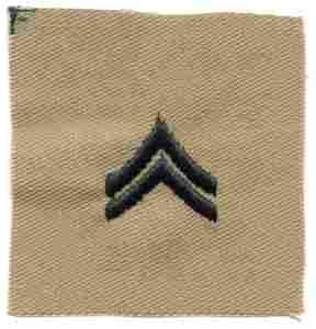 Corporal (E4) Desert Army Collar rank insignia - Saunders Military Insignia