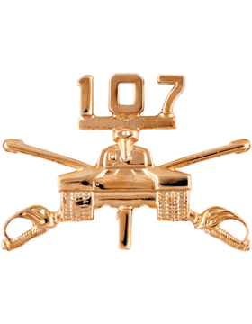 Army Custom Regimental Branch Of Service Insignia with numeral - Minimum order of 25 Pairs