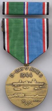 D-Day Commemorative Medal with ribbon slide
