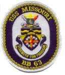 BB63 USS Missouri US Navy Battleship patch by Saunders Military Insignia