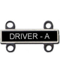Driver A Qualification Bar in silver oxide - Saunders Military Insignia