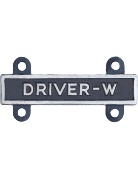 Driver W Qualification Bar or Q Bar in silver oxide - Saunders Military Insignia