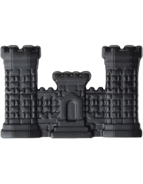 Engineer Officer Army branch of service badge in black metal