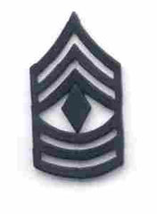 First Sergeant rank insignia in black subdued metal. by Saunders Military Insignia