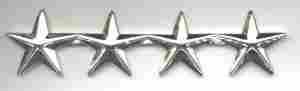 General 4 star metal rank inisgnia by Saunders Military Insignia
