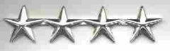 General 4 star metal rank inisgnia by Saunders Military Insignia
