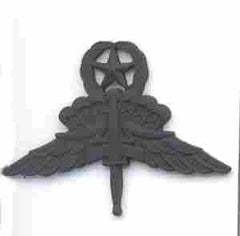 HALO Instructor badge in black metal by Saunders Military Insignia