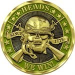 Heads We Win US Army Infantry Challenge Coin – Bronze Alloy, US-Made, 1⅝
