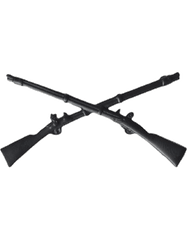 Infantry Officer Army branch of service badge in black metal - Saunders Military Insignia