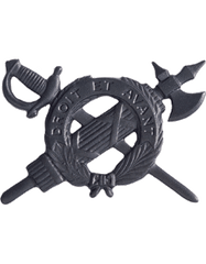 Inspector General Officer Army branch of service badge in black metal by Saunders Military Insignia