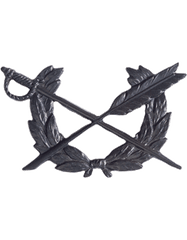 Judge Advocate General Army branch of service badge in black metal - Saunders Military Insignia