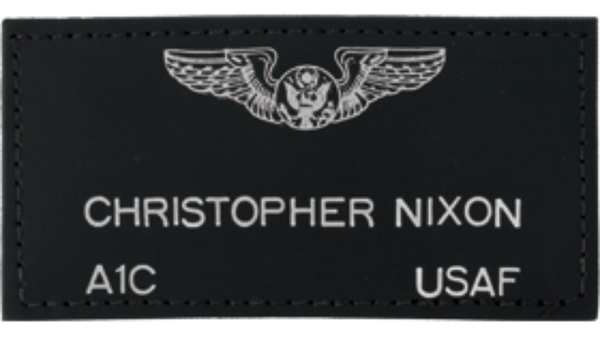 Black Leather Name Tag