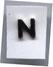 Letter N Silver ribbon Device Ribbon Bar