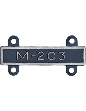 M203 Qualification Bar or Q Bar in silver oxide by Saunders Military Insignia