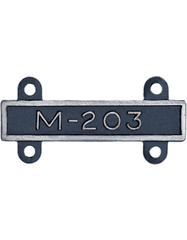 M203 Qualification Bar or Q Bar in silver oxide by Saunders Military Insignia