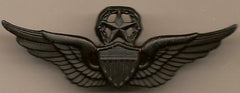 Master Aviator wing in subdued black metal by Saunders Military Insignia