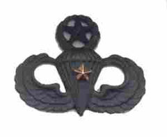 Master Parachute wing with combat star subdued metal wing by Saunders Military Insignia