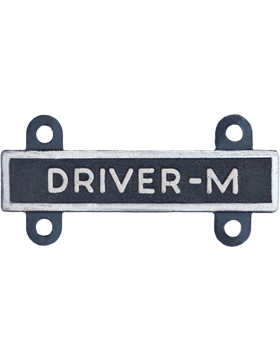 Mechanic DRIVER M Qualification in silver oxidize - Saunders Military Insignia