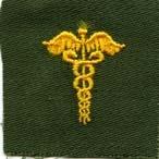 Medical Corps Badge, cloth, Olive Drab by Saunders Military Insignia