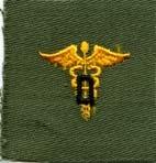 Medical Dental cloth insignia Badge, cloth, Olive Drab by Saunders Military Insignia