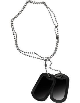 Military Dog Tag Set in Black metal by Saunders Military Insignia