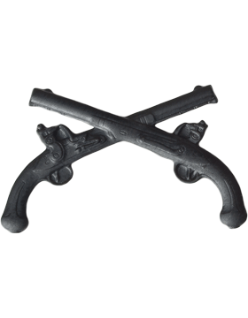 Military Police Officer Army branch of service badge in black metal - Saunders Military Insignia