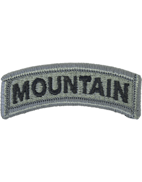 Mountain Army Patch tab in ACU with Velcro