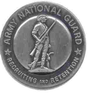 National Guard Recruiter and Retention Badge for Career Recognition and Distinguished Service Display