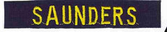 US Navy Name Tape in yellow on blue by Saunders Military Insignia