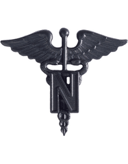 Nurse Officer Army branch of service badge in black metal - Saunders Military Insignia