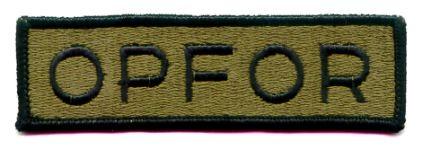 OPFOR branch tape in olive drab by Saunders Military Insignia