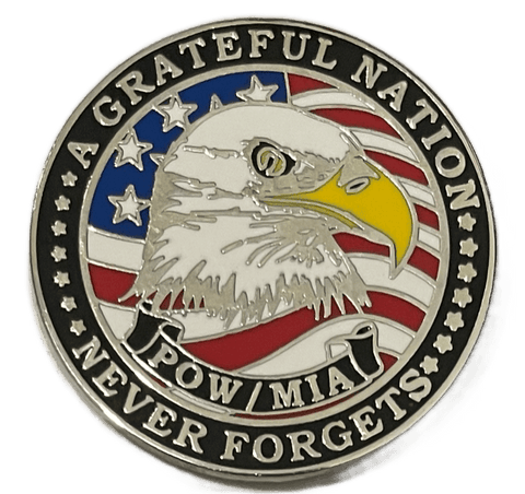 POW MIA GRATFUL NATION metal hat pin - Saunders Military Insignia