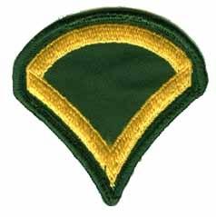 Private First Class gold green chevron