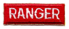 Ranger Red, White Color Tab, Authentic WWII Repro Cut Edge by Saunders Military Insignia