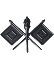 Signal Corps Officer Army branch of service badge in black metal - Saunders Military Insignia
