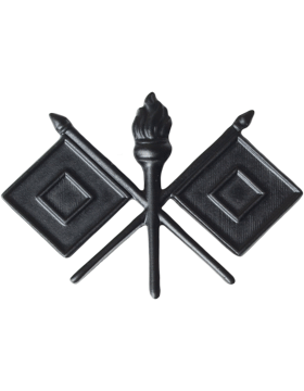 Signal Corps Officer Army branch of service badge in black metal - Saunders Military Insignia