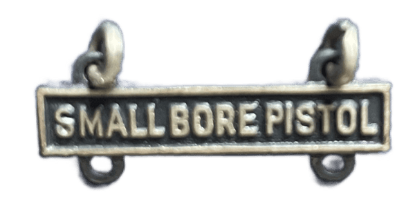 Small Bore Pistol Qualification Bar in silver oxide