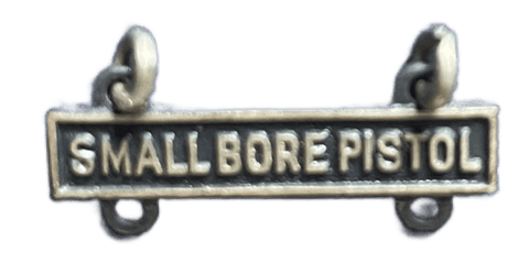 Small Bore Pistol Qualification Bar in silver oxide - Saunders Military Insignia