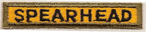 Spearhead Tab Tab, Cut Edge Khaki Twill d - Saunders Military Insignia