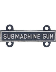Submachine Gun Qualification Bar or Q Bar in silver oxide - Saunders Military Insignia