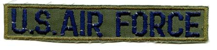 Air Force Branch Tape Green Subdued Cloth With Blue Letters