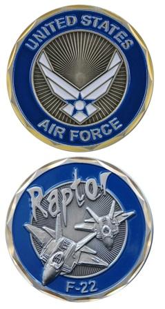 US Air Force F22 Challenge Coin Bronze Alloy Edition