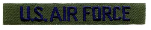 US Air Force Branch Tape Green Subdued Silk Cloth Vietnam