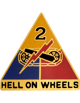 US Army 2nd Armored Division unit crest 'Hell on Wheels' - Saunders Military Insignia