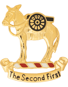 US Army 2nd Field Artillery -left facing Unit Crest - Saunders Military Insignia
