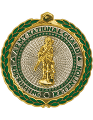 US Army National Guard Recruiter Senior Badge with Gold Minuteman - Saunders Military Insignia