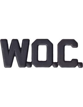 WOC letters Officer Army Branch Service badge in black metal